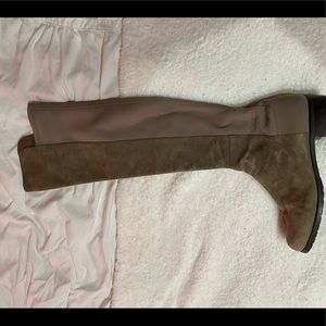 Tan suede Stuart Weitzman 5050 over the knee boots